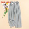 棉绸阔腿格子裤舒适透气12526903 商品缩略图7