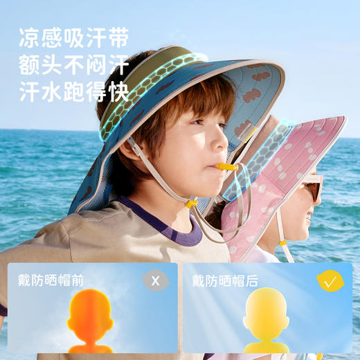 柠檬宝宝儿童防晒帽男女童全空顶大披肩夏季遮阳太阳帽26新款帽子聚★为爱严选 商品图2