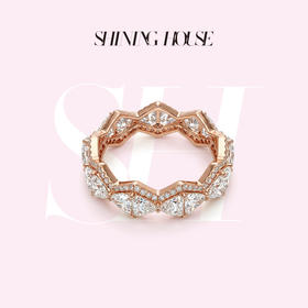 Forever·永恒之环系列 [ShiningHouse培育] 专利特切钻石[星运钻] 18k金钻石戒指 人工真钻人造钻石K金戒指时尚钻石女戒悦己送礼臻选【此商品不支持7天无理由退货退款】预计3日发货
