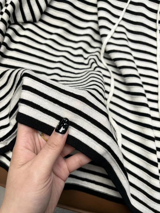 【蚕丝羊毛绑带罗马领条纹上衣】春夏可当防晒软糯亲肤，度假通勤都能穿WD 商品图12