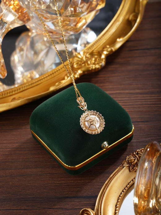 子佩集【暮光之叶】银S925珍珠惜王妃套链项链【P1776】镀金太阳花绿叶2602 商品图4