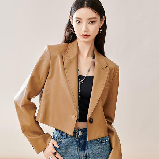 剩S/M 芳外皮短外套8T23CW1184 商品图1