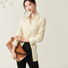 剩S/M/L/XL 芳外新款设计感绑带收腰淡黄色衬衫简约中长款衬衣女8T23AC0030 商品缩略图1