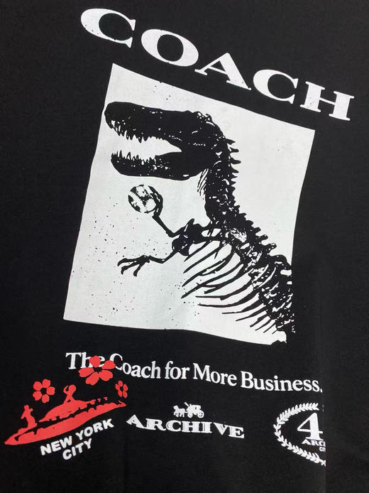 点此购买 蔻驰春夏季男女情侣款时尚恐龙图案短袖T恤 ssy 341937 商品图8