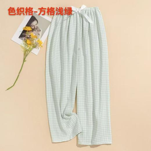 棉绸阔腿格子裤舒适透气12526903 商品图4