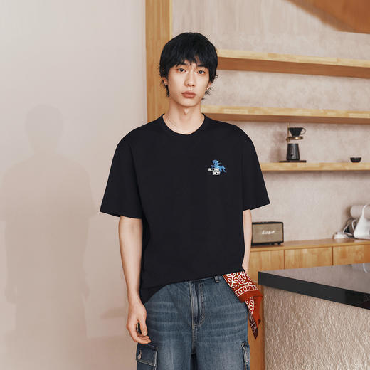 凉感T|森马短袖T恤男夏季潮流国潮风针织衫2026新款时尚印花上衣 商品图2