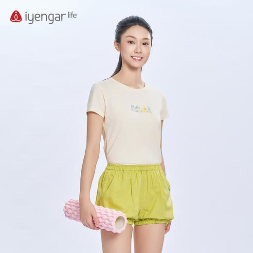艾扬格 lifeC1222瑜伽阳光女装T恤短袖 轻盈冰爽 原创设计水彩色调明快活泼 商品图2