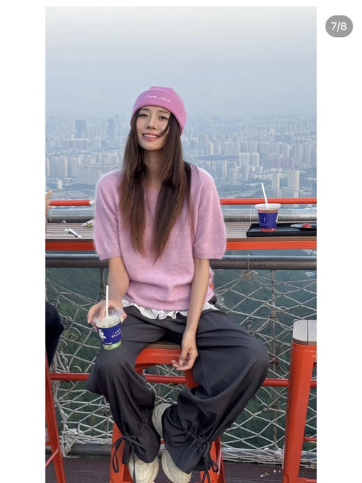 早春马卡龙色系拉毛短袖来喽～无缝一体山羊绒羊毛针织 售后时间：签收3天内，不合适及时申请！ 商品图14