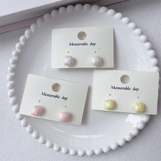 百搭彩色小馒头珍珠耳钉耳环（10mm）-纪念日百货门店同款169894071 商品图0