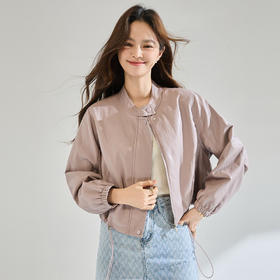 「高货sh」全新升级【铂金会员404/天猫539/差价135】(00841)洛诗琳气质立领抽绳pu皮衣短外套女2026春季气质休闲夹克