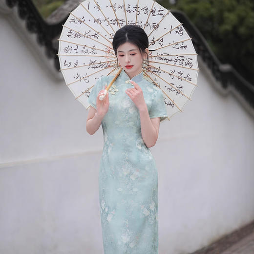 日常修身高腰气质长款，年轻款复古改良旗袍XL1229 商品图3