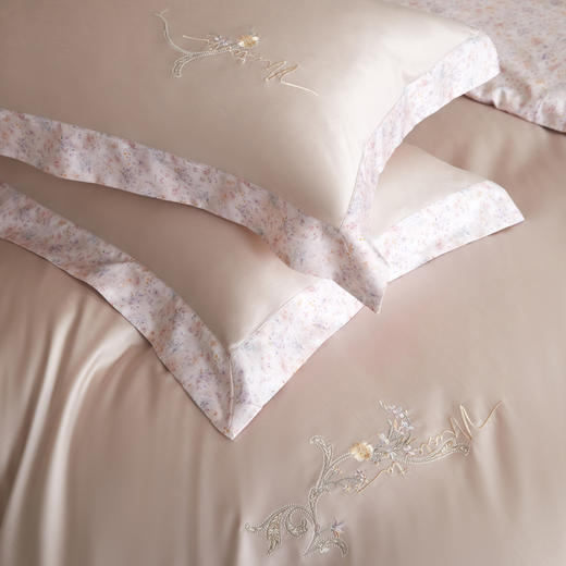 天丝棉四件套-花畔  (35%棉 65%莱赛尔) 一床双风格，承包四季温柔 商品图5