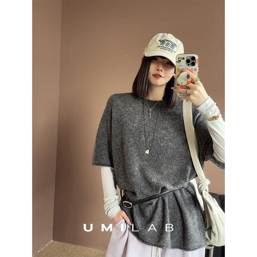 UMILAB｜迷雾森林*氛围穿搭 超细马海+羊毛 德国STOLL廓形针织衫BM917V 商品图4