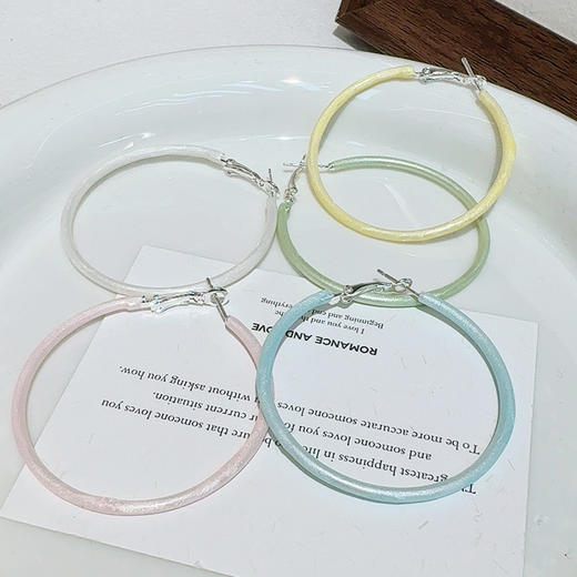 高级感彩色大圈圈耳环耳圈（50mm）-纪念日百货门店同款169698820 商品图3