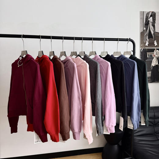 点此购买 LULU露露最经典的Scuba系列女士全拉链连帽卫衣 ssy 341927 商品图2