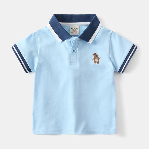 【亲肤透气❗耐磨耐脏】男童短袖T恤2026春夏装新款儿童短袖翻领polo衫宝宝卡通绣上衣。xa 商品图3