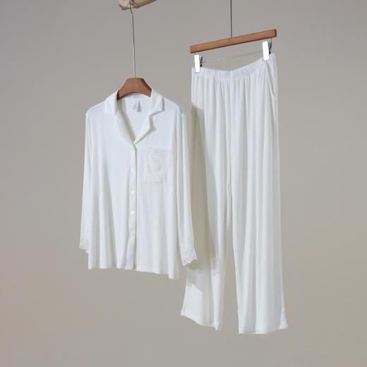 西子/软眠40支柔粘纤提花蕾丝花边家居服睡衣套装/JJKX0094 商品图1