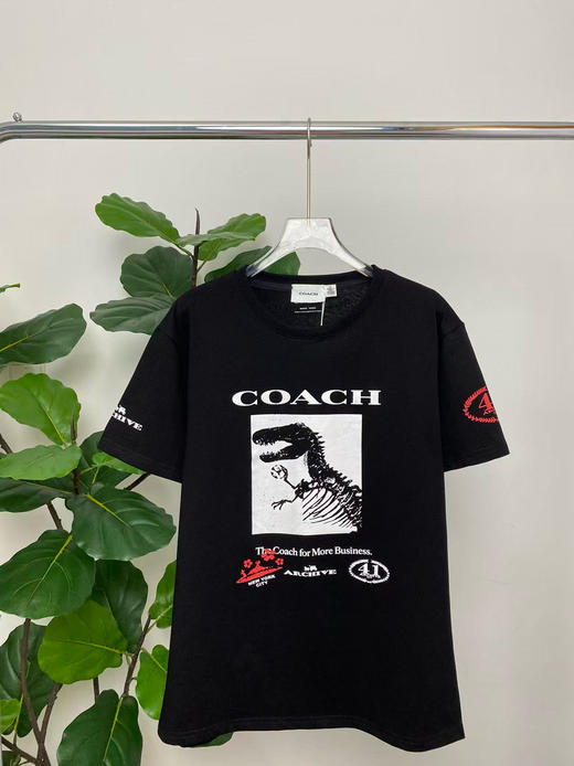 点此购买 蔻驰春夏季男女情侣款时尚恐龙图案短袖T恤 ssy 341937 商品图5