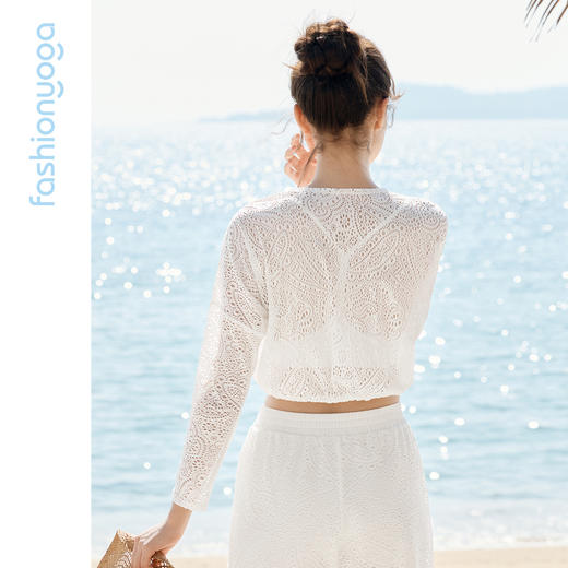 凡圣瑜伽优雅蕾丝长袖外搭F16320 商品图7
