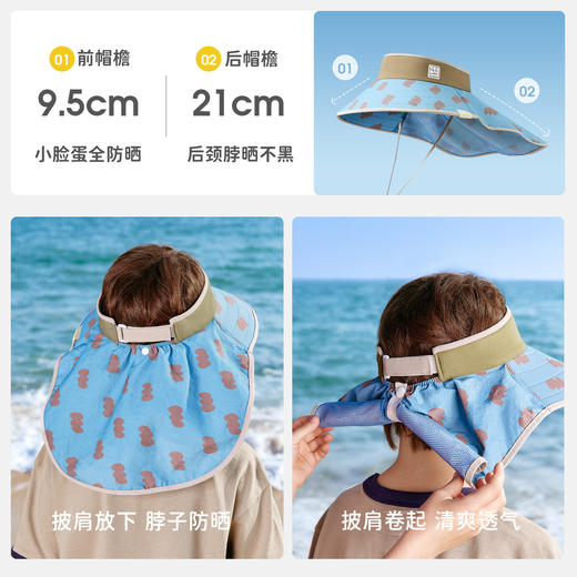 柠檬宝宝儿童防晒帽男女童全空顶大披肩夏季遮阳太阳帽26新款帽子聚★为爱严选 商品图3