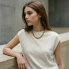PALUOPO/PL春夏圆领舒适减龄针织短袖小个子百搭T恤女ES250953M 商品缩略图6