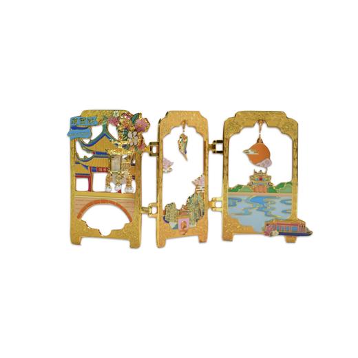 扬州瘦西湖三折叠发光冰箱贴金属材质立体灯笼江苏文创旅游纪念品 商品图4