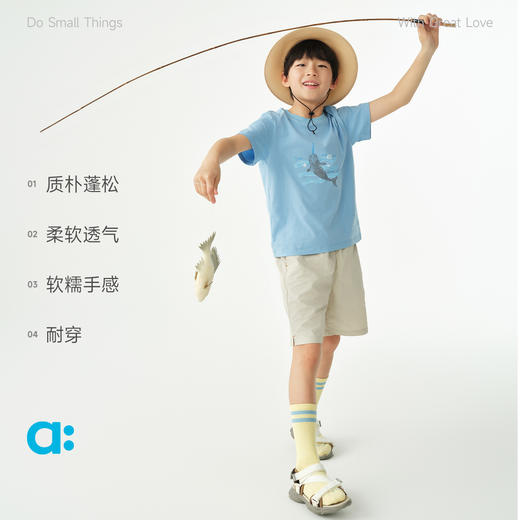 生棉图案短袖T恤/allblu幼岚/春夏纯棉短袖T恤/吸湿排汗/软糯透气/男女童亲子款上衣/弹力领口【品牌方多仓就近发货】 商品图3