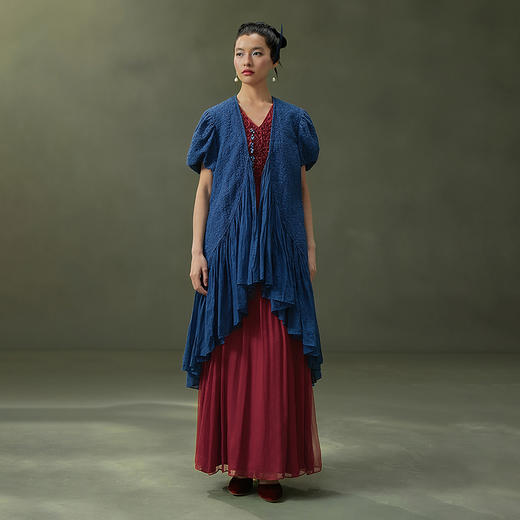 【林栖设计小店】植物染色|手工花边拼桑蚕丝多色2026夏新款纯棉连衣裙1962039 商品图12