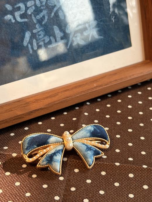 非遗扎染发夹手工草木染布艺一字夹碎发夹子头饰 商品图1