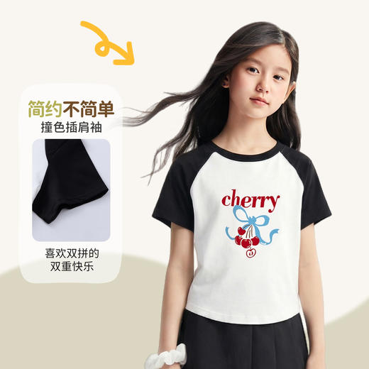 女童圆领短袖针织衫夏季新款安奈儿童装EG621811 商品图4