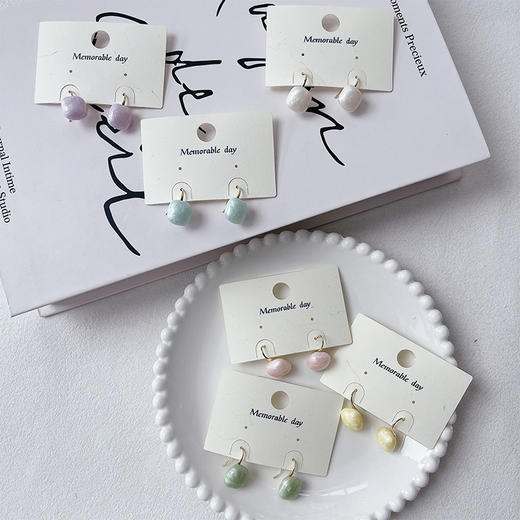 小清新彩色豆豆小耳钉耳环（12mm）-纪念日百货门店同款169894097 商品图1