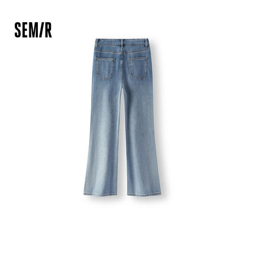 商场同款|森马牛仔裤女夏烫钻渐变宽松2026新款个性设计感喇叭裤 商品图1