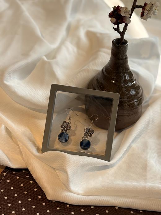 非遗扎染手作耳环草木染民族风布艺耳钉手工肌理耳饰 商品图0