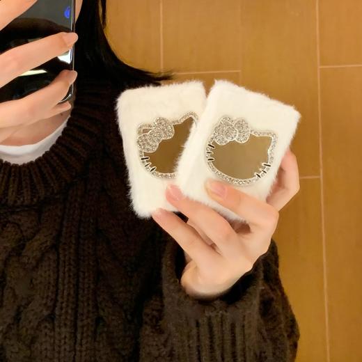 可爱卡通猫咪毛绒化妆镜 商品图2