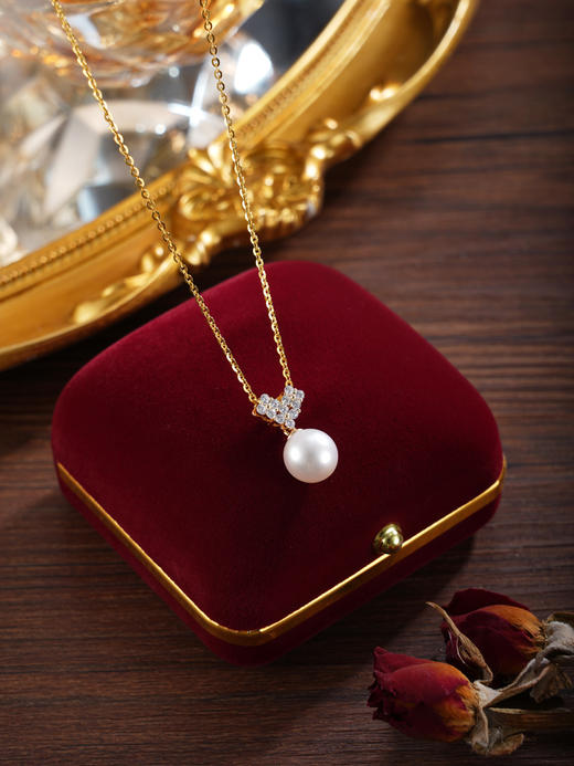 子佩集【爱已入心】银S925珍珠惜王妃套链项链【P2537】镀金爱心2602 商品图2