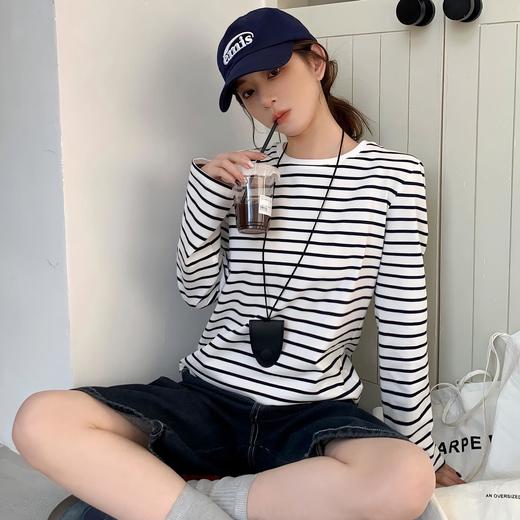 【爆单3-7天发】Beau Muse天丝亚麻条纹衫 | 混纺材质、亲肤透气、穿着舒适、经典条纹设计、简约百搭 商品图2