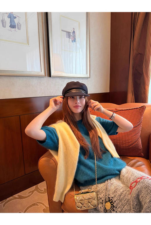 早春马卡龙色系拉毛短袖来喽～无缝一体山羊绒羊毛针织 售后时间：签收3天内，不合适及时申请！ 商品图11