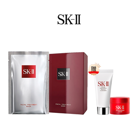 【限时直降】SK-II前男友面膜10片装 （加赠大红瓶面霜15g滋润+洁面20g） 一般贸易