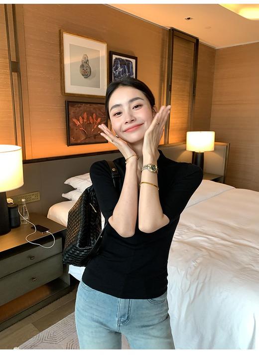 素颜美女公式中袖V领羊毛衫修身打底 商品图11