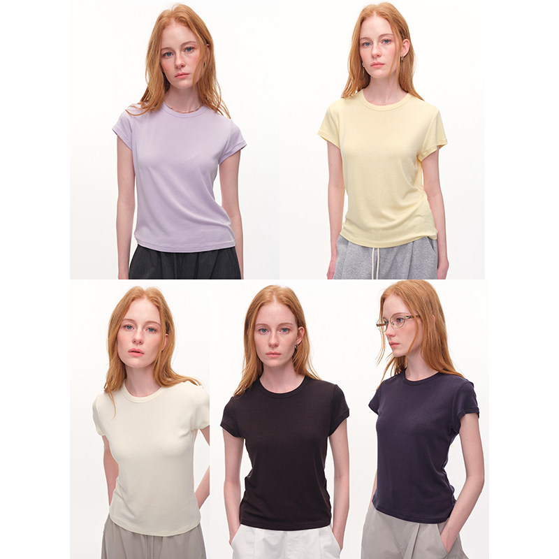 UMILAB｜彩云*强推!夏日多巴胺 醋酸羊毛高弹柔软修身显瘦T恤BM917V