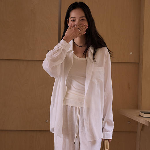 （合作款）【2026夏季新品】天丝亚麻 · 呼吸麻衬衫 纯色口袋开衫yc0409005 商品图2