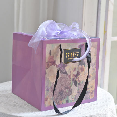 《槿紫》蝴蝶兰牡丹菊海洋之歌亚克力礼盒长25×宽25×高27（cm） 商品图7