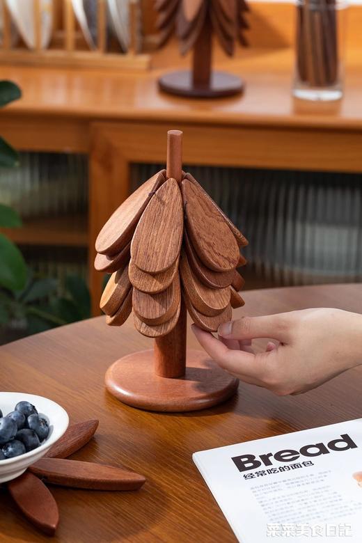 Trees&wind树型隔热餐垫4片|是隔热垫也是装饰品！高颜值耐高温，乌檀木整木质感好 商品图1