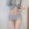 【独立包装❗️无痕蕾丝平角内裤】纯欲蕾丝 + 平角防走光，安全感与性感双在线，微高腰版型贴合腰腹，轻柔收紧赘肉，修饰小蛮腰线条，轻薄不闷汗，桑蚕丝裆小平角包臀三角裤L 商品缩略图0