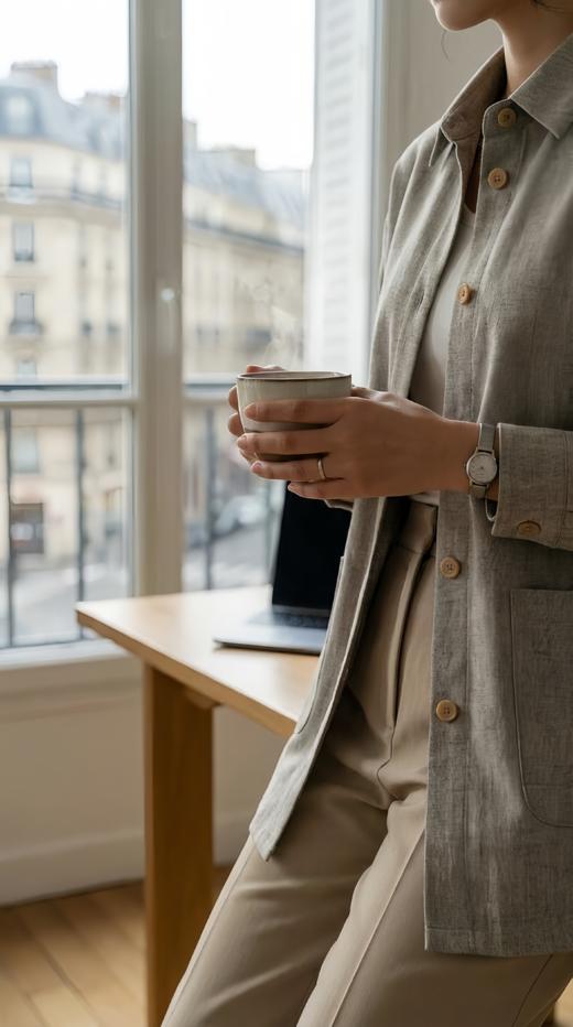 HN 对称贴袋衬衣款侧开叉外套 商品图5