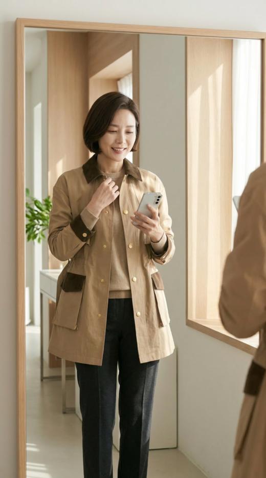 撞色翻领休闲单排扣造型包风衣（附腰带） 商品图0