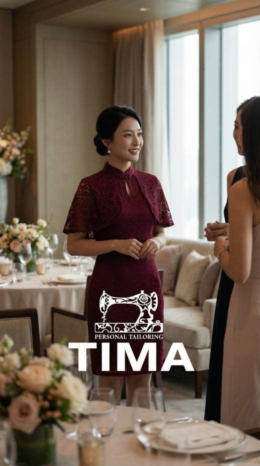 斗篷披肩蕾丝旗袍裙 商品图5