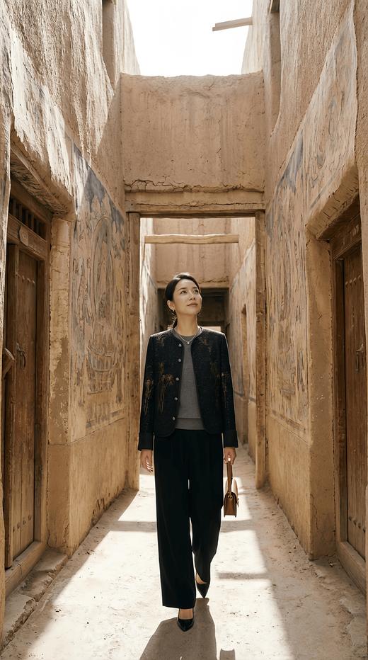 高级感新国风圆领翻折外套 商品图2