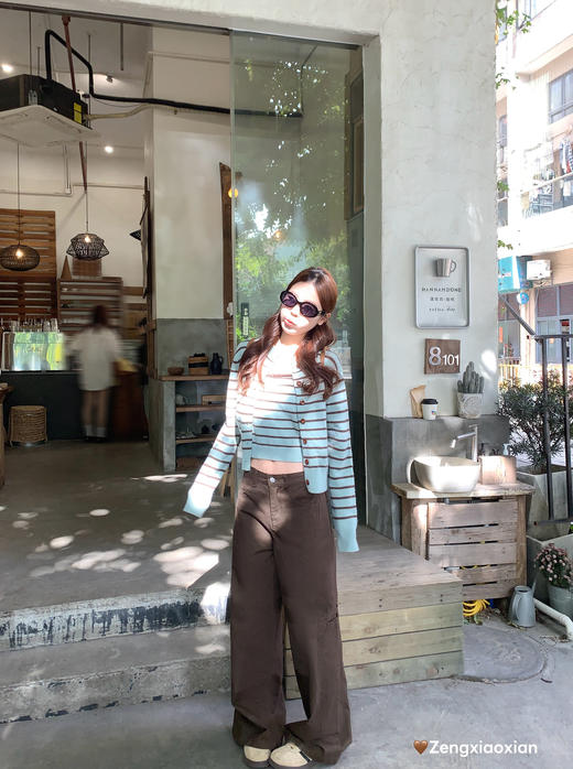 <曾小咸推荐>3.13现货秒杀 ！微信超特价！韩系条纹针织吊带背心 日常109.99 立减50 秒杀59.99！！ 休闲工装裤 秒杀99.99！！ 商品图5