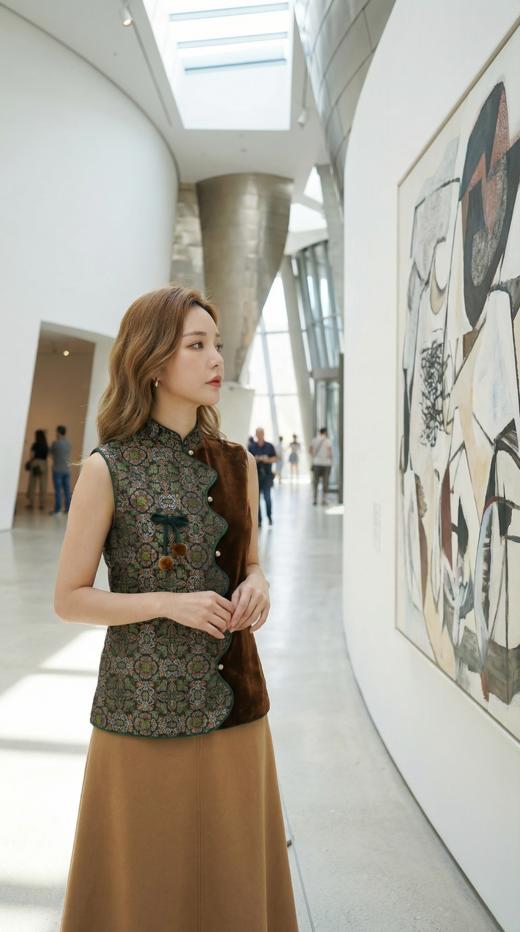 轻国风拼接立领樱桃挂件马甲 商品图3